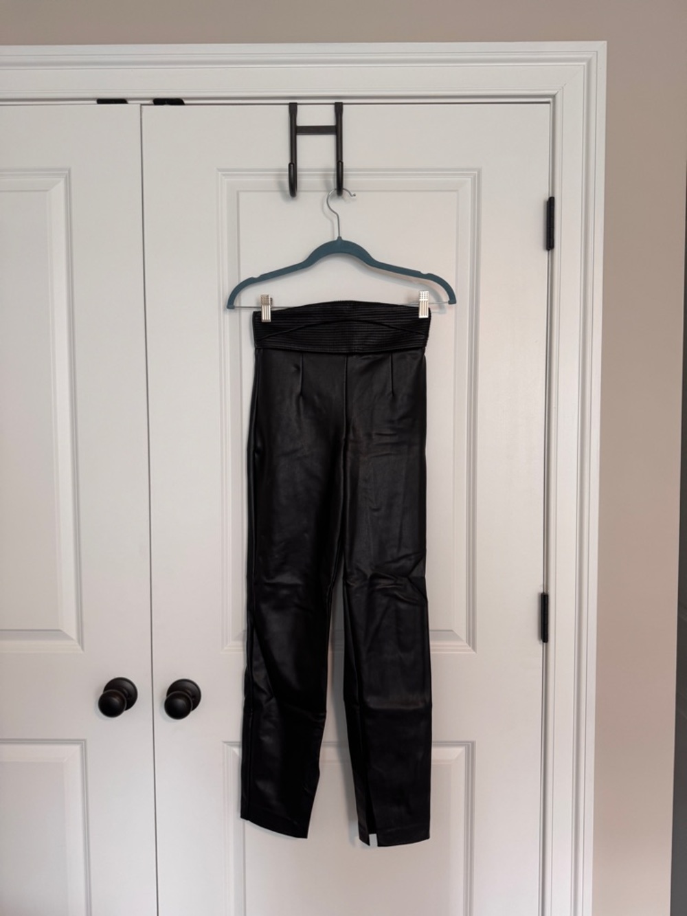 Dynamite Black Faux Leather Straight Leg Pants